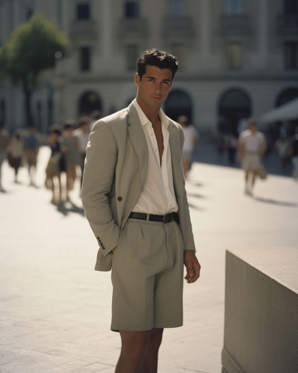 Beige Blazer with Shorts Hockerty